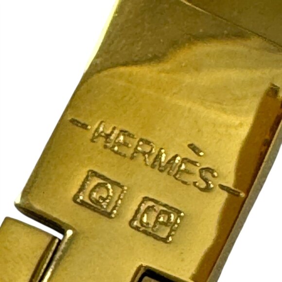 Hermes Clic H Bracelet Gold & Red Enamel Bracelet Rouge Amarante Made in France - Picture 6 of 8